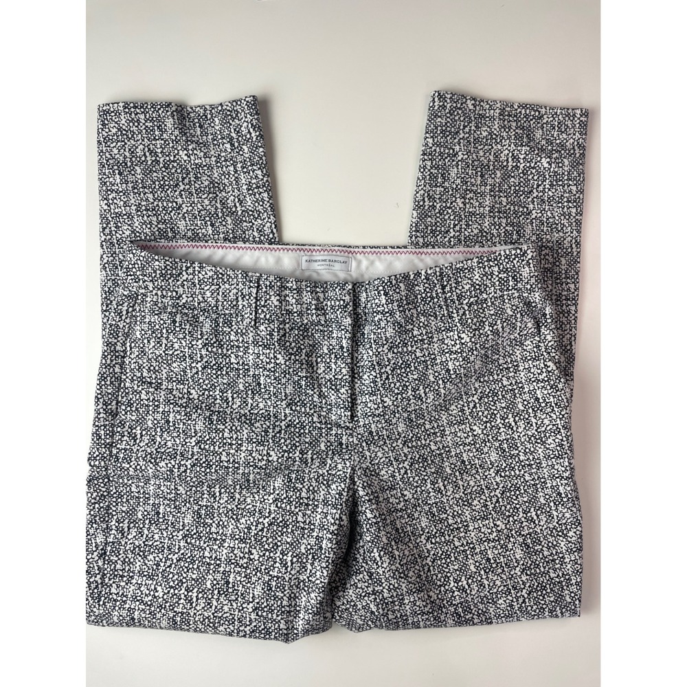 Katherine Barclay Montreal Grey White Textured Slim Leg Dress Pants Size 6 D2063